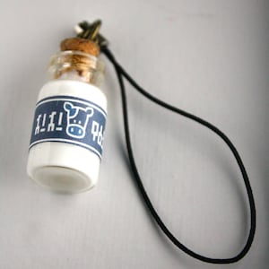 Legend of Zelda Lon Lon Milk bottle Cellphone Charm (Glows in the dark!)