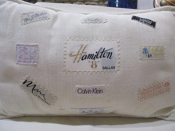 Rectangular Small Beige Linen Burlap Pillow Vintage Designer Etsy