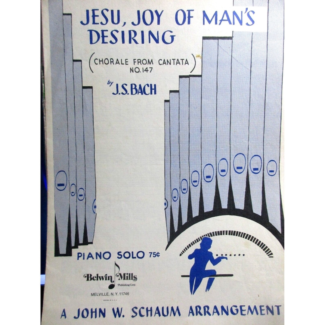 Jesu, Joy of Man's Desiring by J. S. Bach Piano Solo Belwin Mills