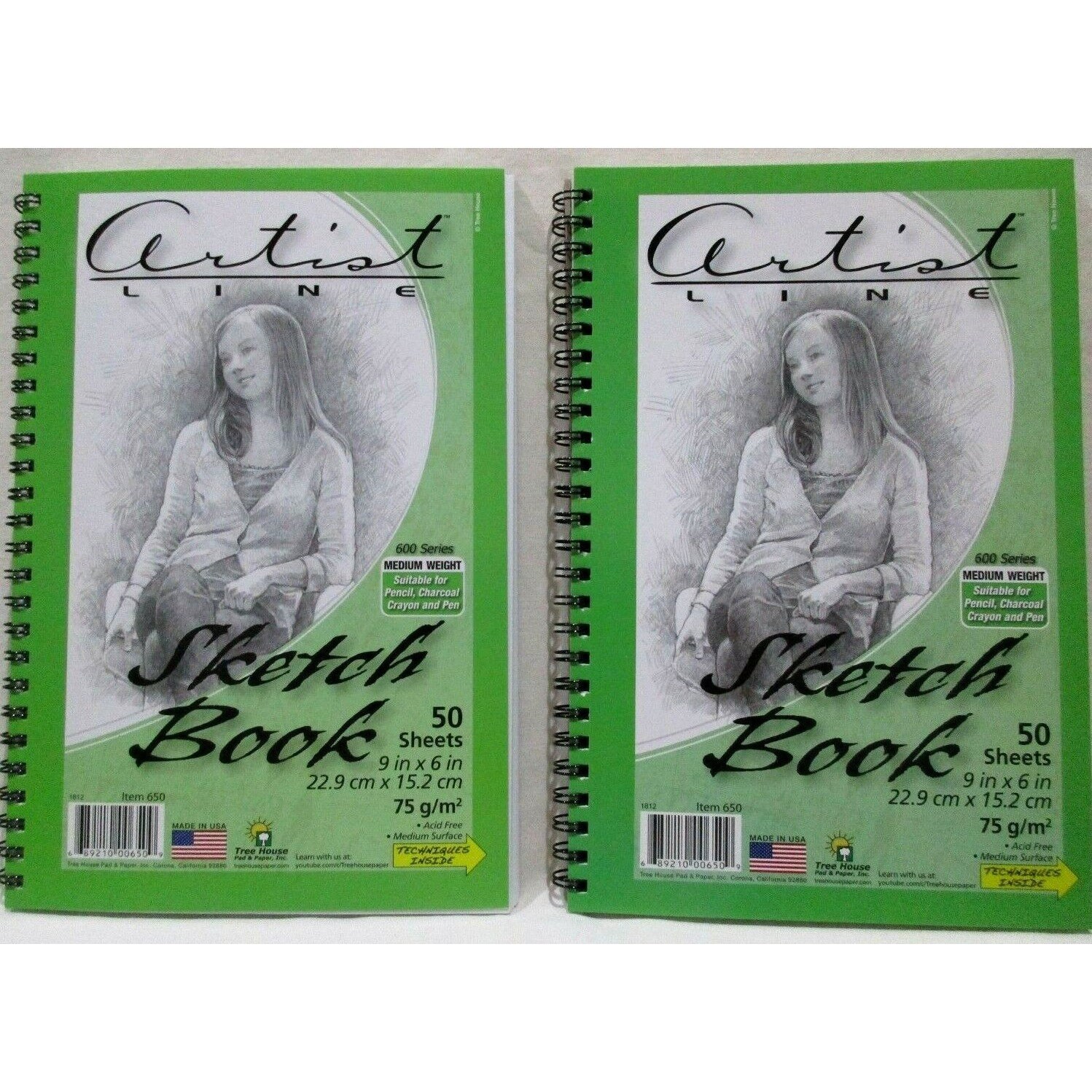 2 Ucreate Artist Sketch Medium Weight Drawing Paper / Sketch Pads / Spiral  Bound Sketch Diary 70 9.5x6 Sheets / Sketch Pad 50 9x12 Sheets 