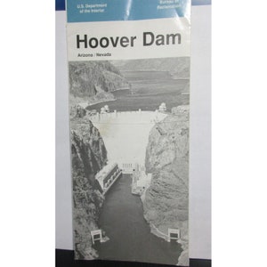 Hoover Dam Arizona Nevada Travel Brochure 1991 Tri-Page Fold Out