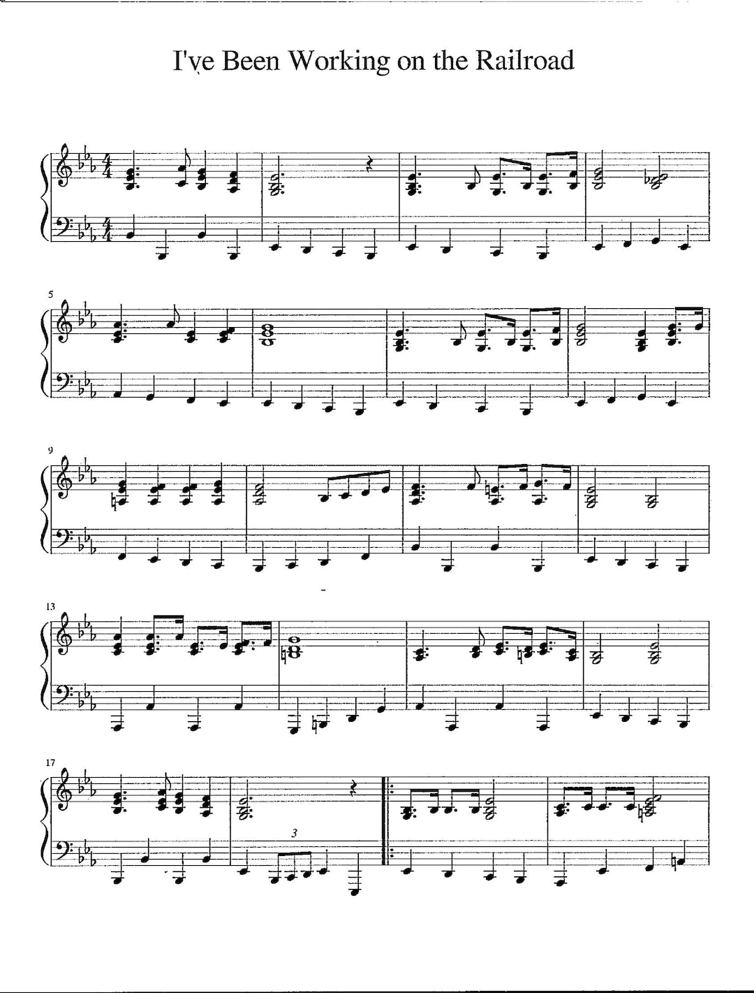 i-ve-been-working-on-the-railroad-digital-piano-solo-key-of-e-flat