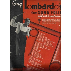 Guy Lombardo&#39; Song Folio 30 Songs Piano Sheet Music with Words & Chords 1934