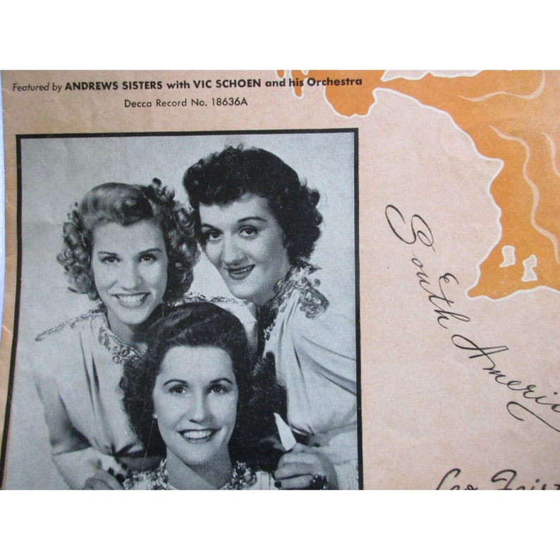 Piano Sheet Music Rum and Cocacola Leo Feist Music 1944 Key of C With