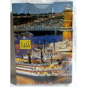 Tall Stacks Poker Playing Cards Port of Cincinnati Ohio New/Sealed USA Vintage