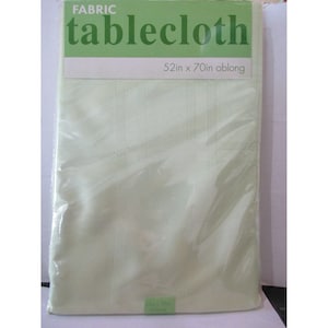 Grass Green Fabric Tablecloth 52&quot; X 70&quot; (Linen Look) Rectangle Polyester