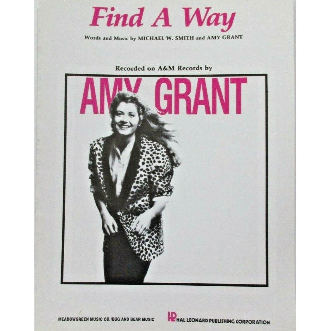Find a Way by Amy Grant Piano Sheet Music Hal Leonard 1985 Piano/Vocal/Guitar