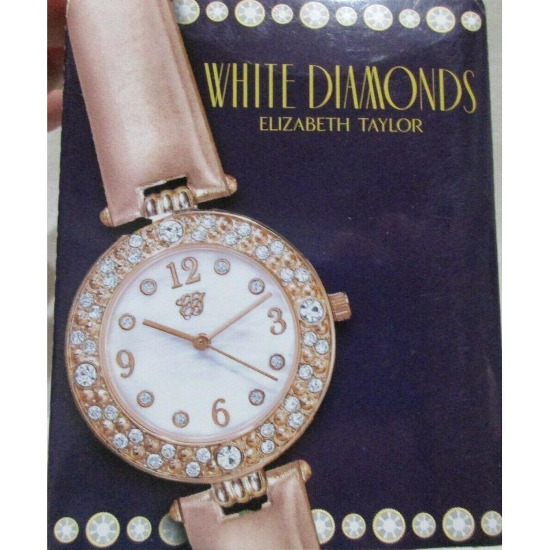 Elizabeth Taylor White Diamonds Halo Watch W Fresh Battery!  Works! Elizabeth Taylor Watch White Diamonds Gold Tone Watch  main image 4