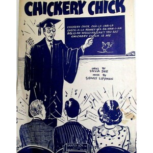 Chickery Chick Sheet Music 1945 Key of F Piano Guitar Vocal Keyboards Vintage