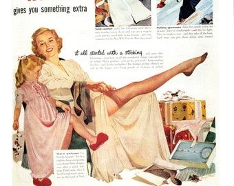Póster de fibras de nailon y rayón de Du Pont - Descarga digital del Saturday Evening Post de noviembre de 1949