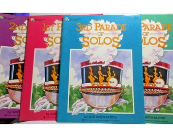 Lot of 4 - Parade of Solos Books 1 thru 4 - Jane Smisor Bastien 1988 Kjos Music