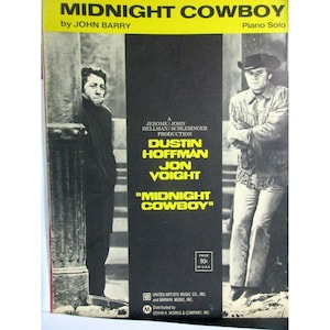 VTG Sheet Music - 1969 MIDNIGHT COWBOY Piano Solo Key of C Intermediate Level