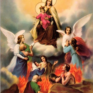 Novena for The Virgin and the Holy Souls of Purgatory Digital Download Catholic Print 8&quot; X 10&quot;