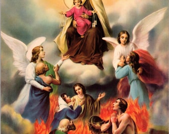 Novena for The Virgin and the Holy Souls of Purgatory Digital Download Catholic Print 8&quot; X 10&quot;