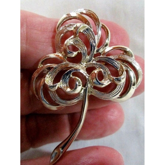 Signed Coventry/Sarah Coventry 3 Leaf Clover Flor… - image 2