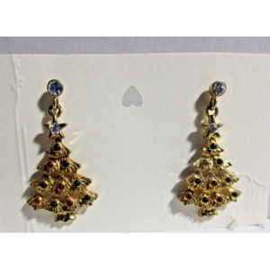 Eisenberg Ice Goldtone kerstboomoorbellen 1,5 inch met strasssteentjes en veelkleurig