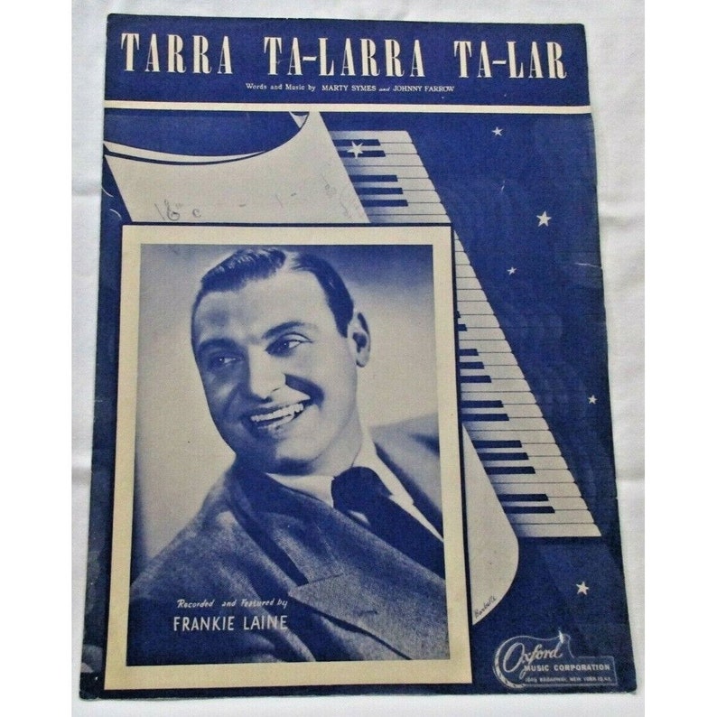 Tarra Ta-larra Ta-lar Piano Sheet Music Recorded by Frankie Lane Key of ...