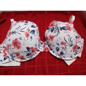 Nautica Bra 40DD Pink Floral Padded Underwire Adjustable Back Clasp