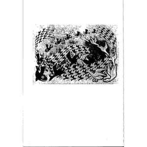 MC Escher Small Calendar Print 1951 Predestination - 6" X 9" Frame Ready