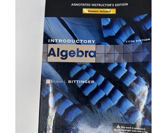 Introductory Algebra by Bittinger 11th Ed Annotated Instructor's Ed NIP
