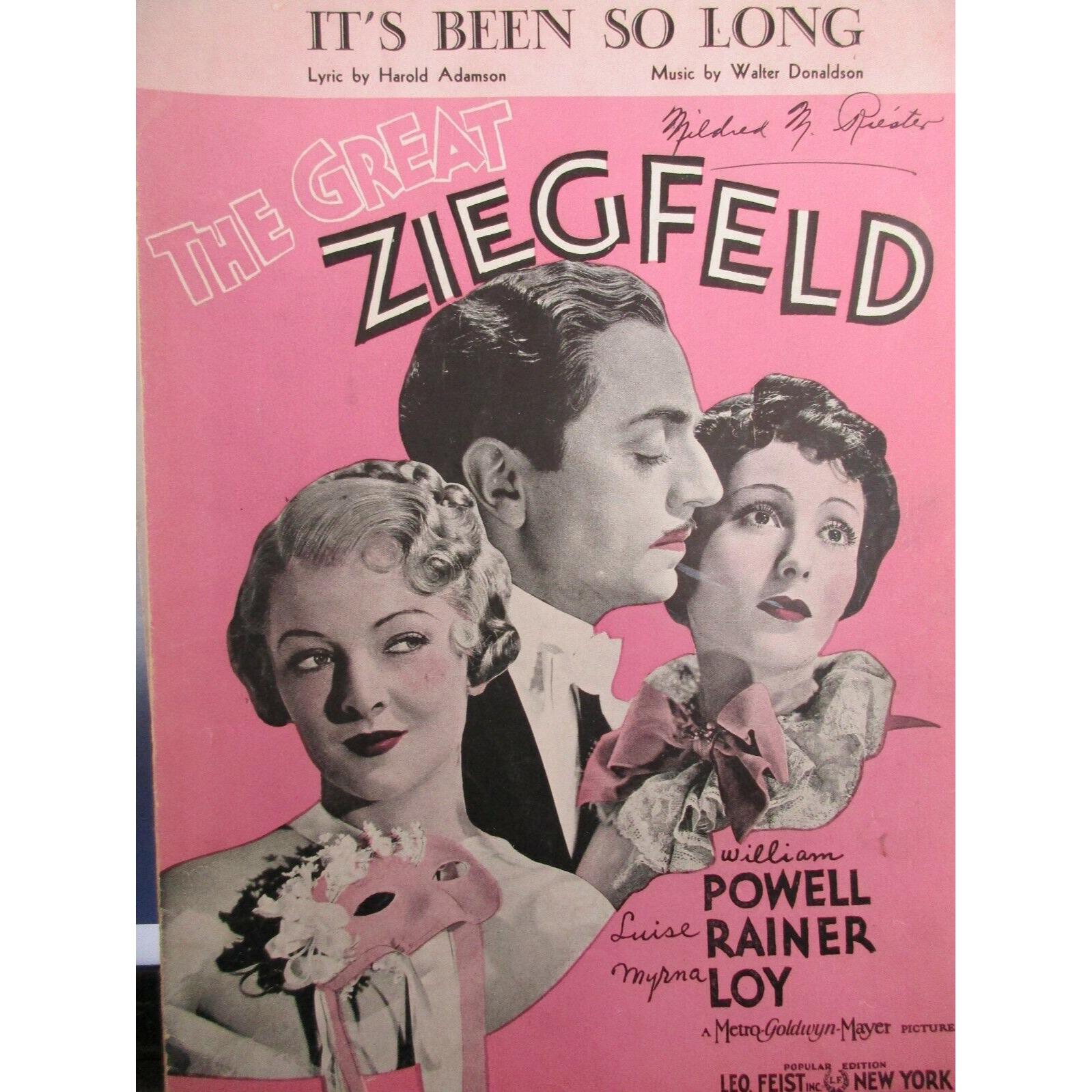 VTG Piano Sheet Music - It's Been So Long 1935 Key of E flat with Guitar Chords