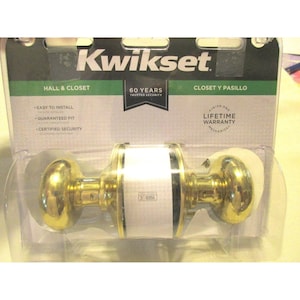 Pomelli per porta armadio Kwikset Hall finitura ottone lucido pesante 200T 26D CP BBPKG