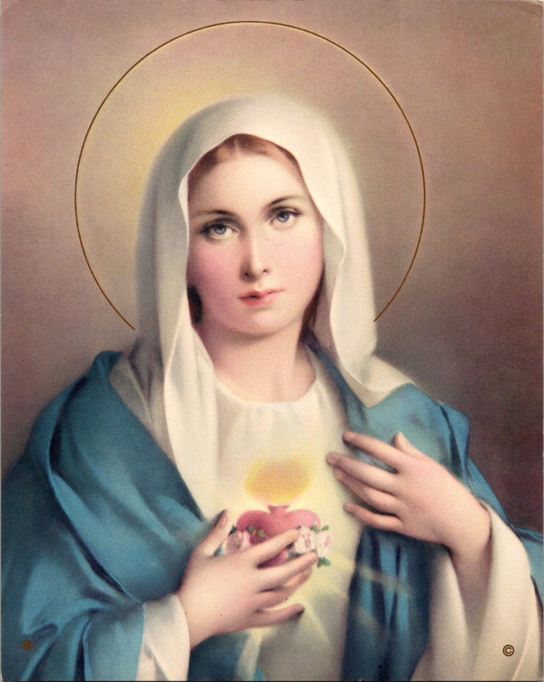 Immaculate Heart of Mary Mother of Jesus Digital Download Print 8 X 10 ...