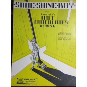 1936 SHOE SHINE BOY Sheet Music Piano Vocal Guitar Key F Connie&#39;s Hot Chocolates