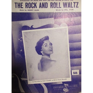 1955 The Rock and Roll Waltz Sheet Music - Piano Guitar Vocal Key of C Kay Starr