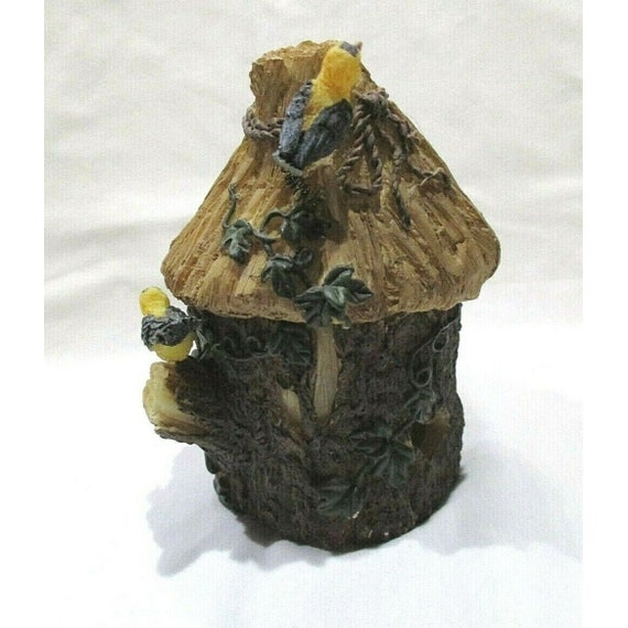 Bird House Hinged Trinket Box or Candle Ceramic Y… - image 5
