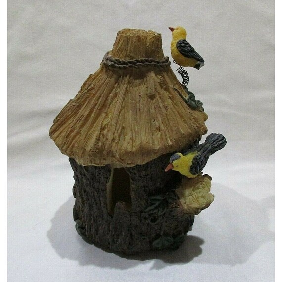 Bird House Hinged Trinket Box or Candle Ceramic Y… - image 1