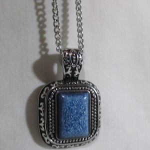 Lia Sophia Southwestern Silver Pendant with Blue Stone