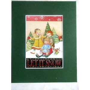Mary Engelbreit Matted Calendar Print 8 X 10&quot; Let it Snow #119