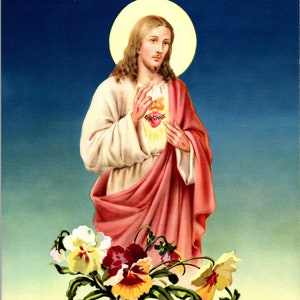 Sacred Heart of Jesus Digital Download Catholic Religious Print 8&quot; X 10&quot;
