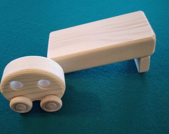 handmade wooden  flip & go action toy