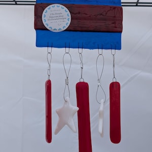 Indoor Fused glass chime Stars And Stripes