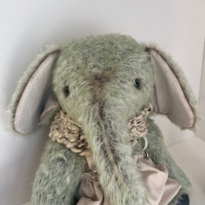 Green Mohair Elephant