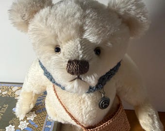 Mohair Artist Bear in Scarf with Bag