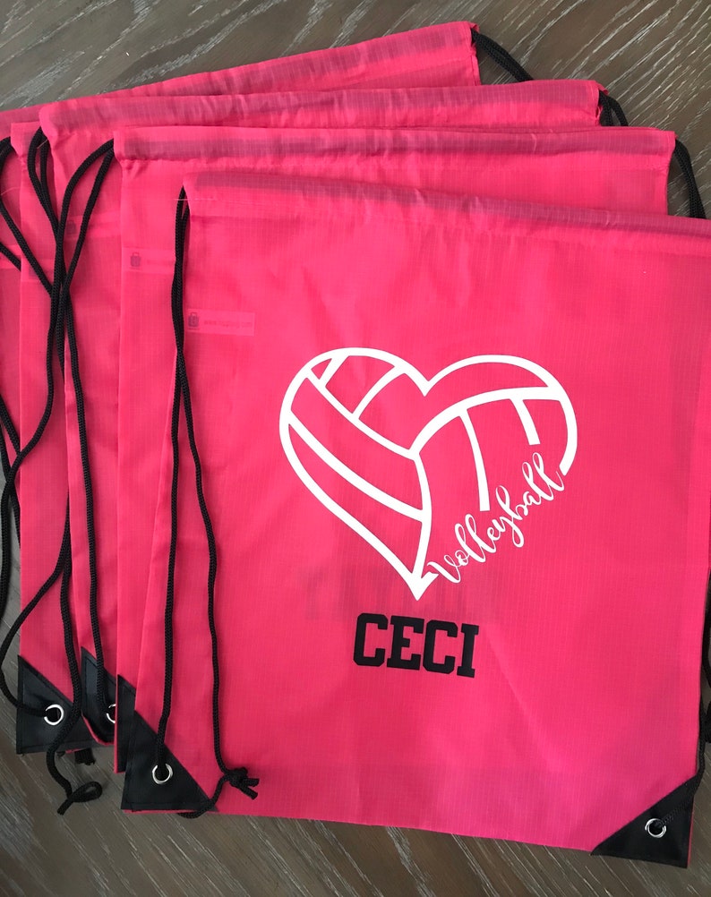Volley Ball Team Sports Drawstring Bag Snacks Gameday Favors Etc
