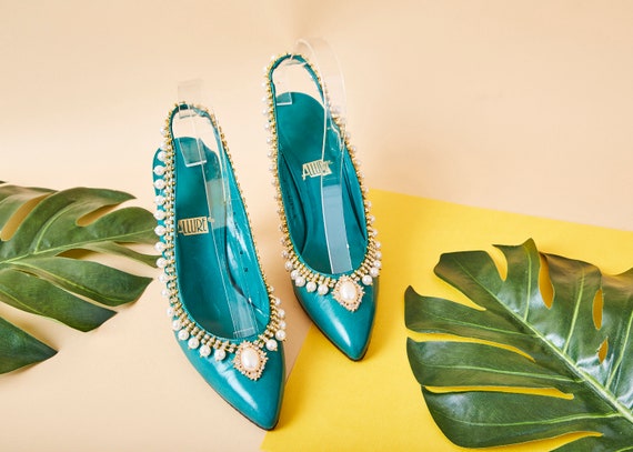 rhinestone slingback shoes