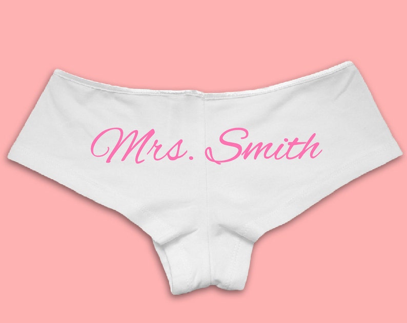 Bridal underwear with Custom text print Personalized future Mrs White panties Custom panties Unique Wedding lingerie Bride gift idea