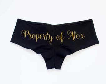 Property Of Panties // Property Of Underwear // Property Of Lingerie // Custom Panties // Custom Underwear // Bridal Shower Gift Panties