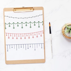 String lights line drawing SVG