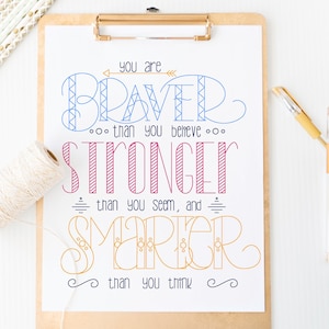 Winnie the Pooh SVG line art- &quot;You are Braver than you believe, stronger than you seem, and smarter than you think.&quot;