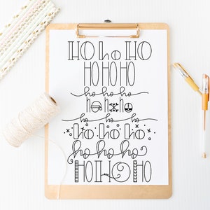 SINGLE LINE SVG-Santa ho ho ho