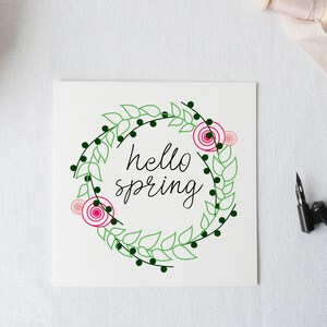 Spring wreath SVG line art