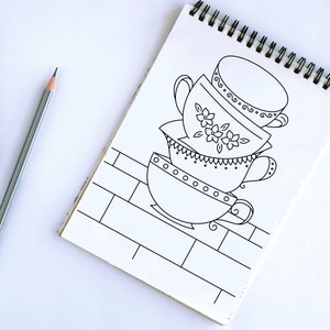 SINGLE LINE SVG-teacups svg