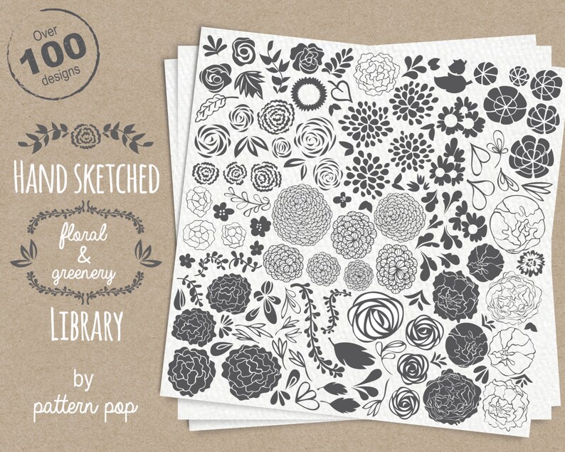 Logo Vector files Scrapbooking Floral Clip Art