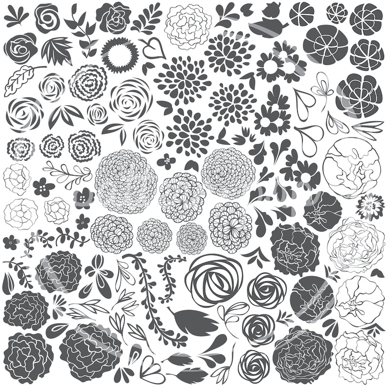 Logo Vector files Scrapbooking Floral Clip Art