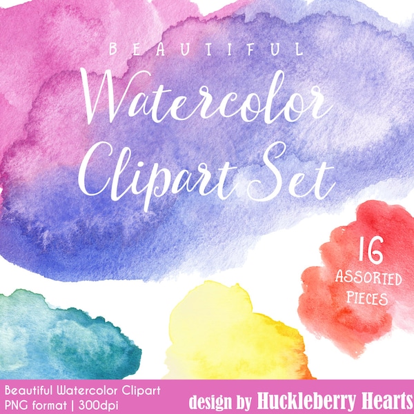 Watercolor Clipart, Watercolor Splashes Clipart, Watercolor Background PNG, Paint Splatter Clipart, Watercolor Texture, Commercial Use